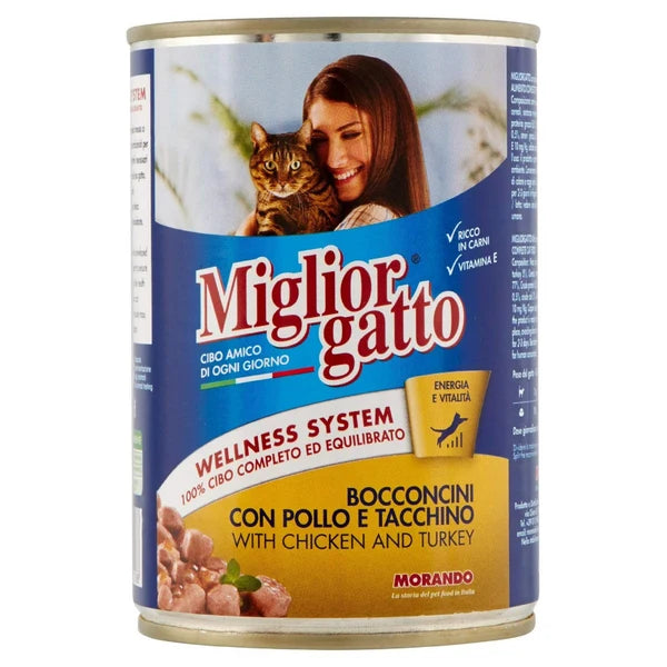 Migliorgatto Adult Cat Cans (Chunks 405g - Pate 400g)