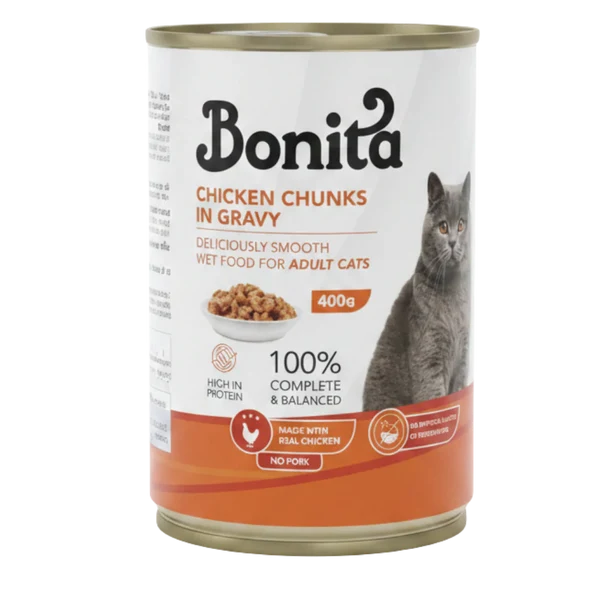 Bonita Adult Cat Chunks Can 400g