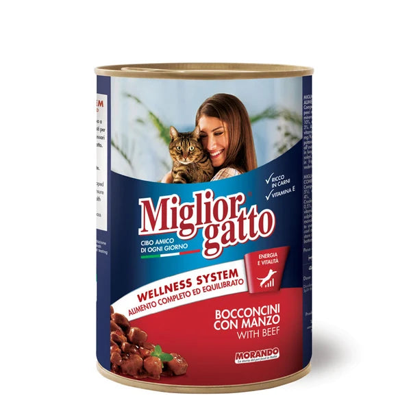 Migliorgatto Adult Cat Cans (Chunks 405g - Pate 400g)