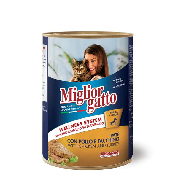 Migliorgatto Adult Cat Cans (Chunks 405g - Pate 400g)