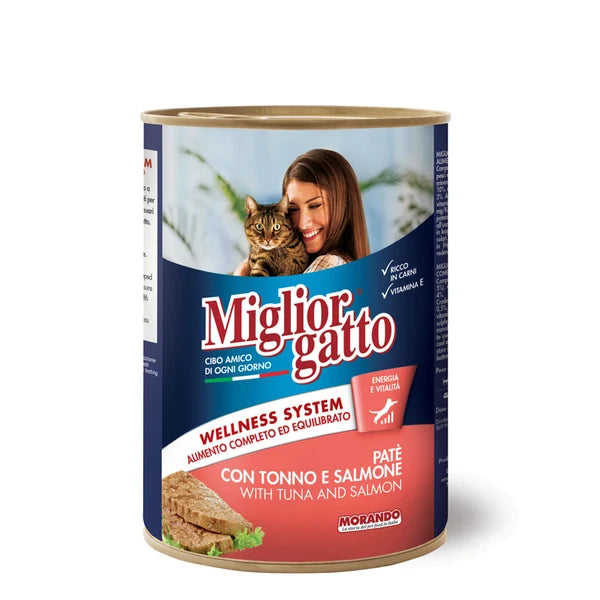 Migliorgatto Adult Cat Cans (Chunks 405g - Pate 400g)