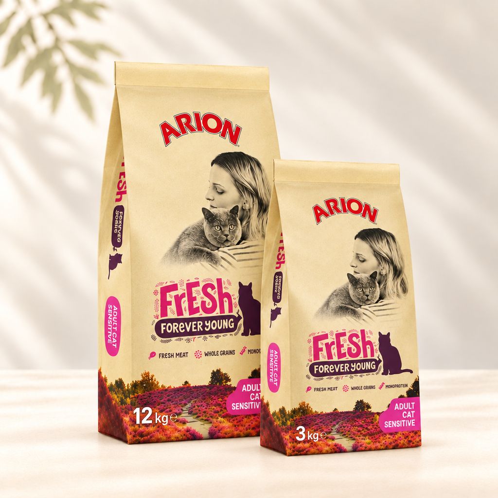 ARION Fresh Adult Cat Sensitive 12 kg and 3 kg