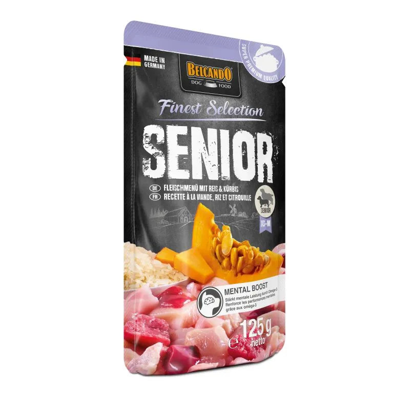 BELCANDO® Finest Selection Senior Pouches – Meat Menu with Rice & Pumpkin