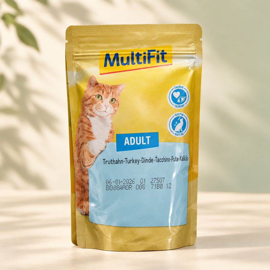 MultiFit Turkey & Liver adult cat food 100 g pouch individual photo