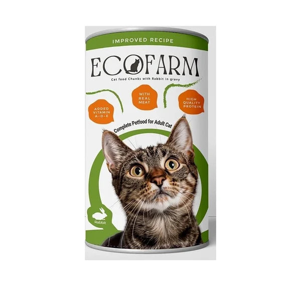 EcoFarm Adult Cat Cans Chunks 400g