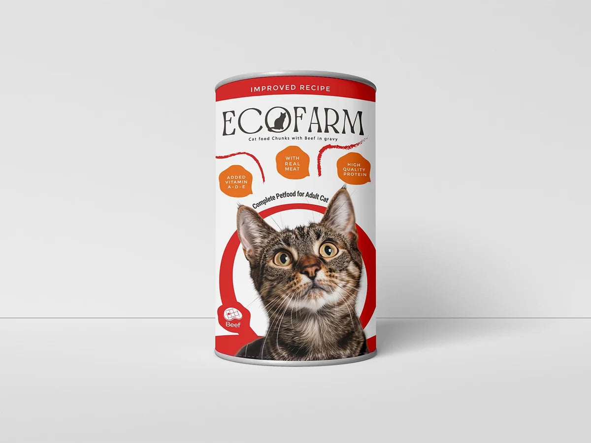 EcoFarm Adult Cat Cans Chunks 400g
