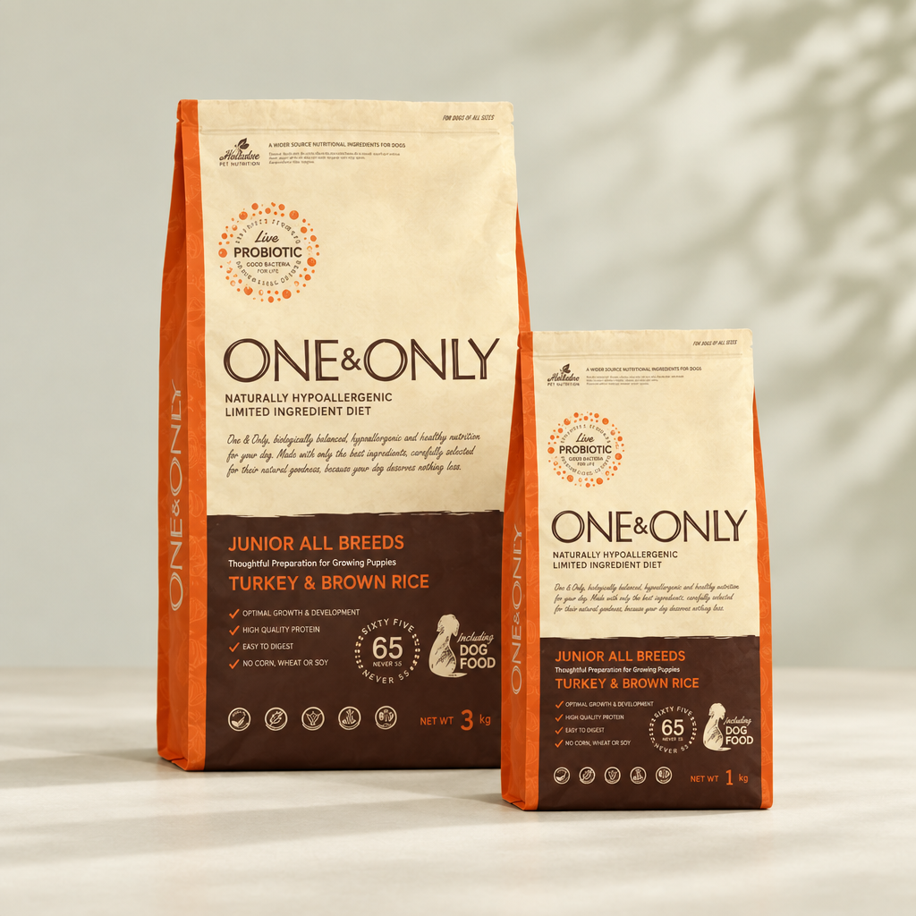 One & Only Junior Turkey and Brown Rice 1 kg and 3 kg group preview