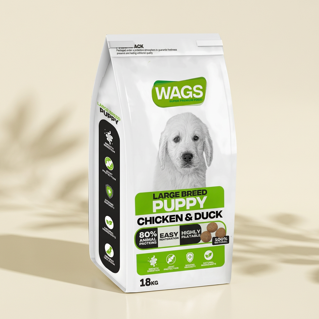 Wags For Large Breed Puppy With Chicken & Duck